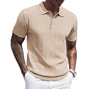 COOFANDY Mens Knit Polo Shirts Short Sleeve