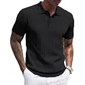 COOFANDY Mens Knit Polo Shirts Short Sleeve