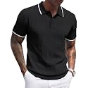 COOFANDY Mens Knit Polo Shirts Short Sleeve