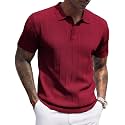 COOFANDY Mens Knit Polo Shirts Short Sleeve