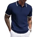 COOFANDY Mens Knit Polo Shirts Short Sleeve