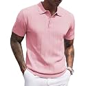 COOFANDY Mens Knit Polo Shirts Short Sleeve