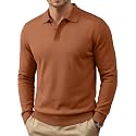 COOFANDY Mens Knit Polo Sweater Long Sleeve Polo Collared Pullover Sweaters