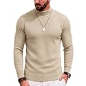 COOFANDY Mens Mock Turtleneck Slim Fit Pullover Sweater Casual Basic Knitted Thermal Sweaters