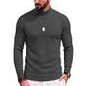 COOFANDY Mens Mock Turtleneck Slim Fit Pullover Sweater Casual Basic Knitted Thermal Sweaters