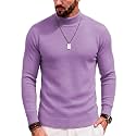 COOFANDY Mens Mock Turtleneck Slim Fit Pullover Sweater Casual Basic Knitted Thermal Sweaters