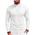 COOFANDY Mens Mock Turtleneck Slim Fit Pullover Sweater Casual Basic Knitted Thermal Sweaters