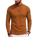 COOFANDY Mens Mock Turtleneck Slim Fit Pullover Sweater Casual Basic Knitted Thermal Sweaters