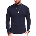 COOFANDY Mens Mock Turtleneck Slim Fit Pullover Sweater Casual Basic Knitted Thermal Sweaters