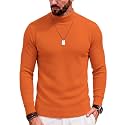 COOFANDY Mens Mock Turtleneck Slim Fit Pullover Sweater Casual Basic Knitted Thermal Sweaters