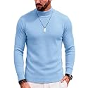 COOFANDY Mens Mock Turtleneck Slim Fit Pullover Sweater Casual Basic Knitted Thermal Sweaters