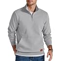 COOFANDY Mens Quarter Zip Pullover Modern Quilted Mock Neck Sweatshirt