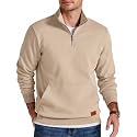 COOFANDY Mens Quarter Zip Pullover Modern Quilted Mock Neck Sweatshirt