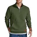 COOFANDY Mens Quarter Zip Pullover Modern Quilted Mock Neck Sweatshirt