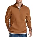 COOFANDY Mens Quarter Zip Pullover Modern Quilted Mock Neck Sweatshirt