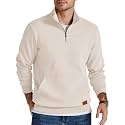 COOFANDY Mens Quarter Zip Pullover Modern Quilted Mock Neck Sweatshirt