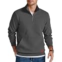 COOFANDY Mens Quarter Zip Pullover Modern Quilted Mock Neck Sweatshirt