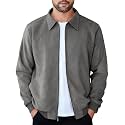 COOFANDY Mens Suede Jacket Casual Stylish Leather Bomber Jacket Lightweight