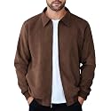 COOFANDY Mens Suede Jacket Casual Stylish Leather Bomber Jacket Lightweight