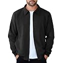 COOFANDY Mens Suede Jacket Casual Stylish Leather Bomber Jacket Lightweight