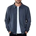 COOFANDY Mens Suede Jacket Casual Stylish Leather Bomber Jacket Lightweight