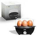 COOK WITH COLOR 350W Electric Double Layer Egg Cooker - Egg Boiler for Hard Boiled, Soft Boiled, and Omelettes, 6.1x6.1x5.5, Black