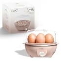 COOK WITH COLOR 350W Electric Double Layer Egg Cooker - Egg Boiler for Hard Boiled, Soft Boiled, and Omelettes, 6.1x6.1x5.5, Dusty Rose