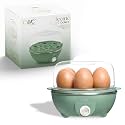 COOK WITH COLOR 350W Electric Double Layer Egg Cooker - Egg Boiler for Hard Boiled, Soft Boiled, and Omelettes, 6.1x6.1x5.5, Dark Sage