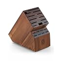 Cook N Home Acacia Wood 20-Slot Universal Knife Block without Knives