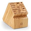 Cook N Home Bamboo Knife Block 25-Slot Universal Knife Holder Countertop