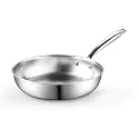 Cook N Home Classic Tri-Ply Clad 12 Inch Stainless Steel Skillet, Saute Frying Pan, Induction, Compatible with All Cooktops, Dishwasher & Oven Safe