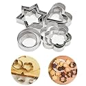 Cookie Cutter Set – 12 Stainless Steel Biscuit Cutters | Round Heart Star Flower Shapes | Baking Molds for Cookies Sandwich Fondant Dough | Reusable Mini Cutters for Kids &amp; Adults