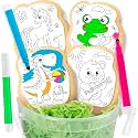 Cookie Decorating kit for Kids Activity Cookies Decorating Kit Coloring Gift For Kids boys girls Food | 4 Jumbo Cookies + 3 Edible Markers | Individually Wrapped Unicorn Dinasour Frog Teddy Bear