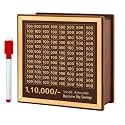 Wooden Money Saving Box | Cash Saver Money Box with Counting Target | Savings Challenge Piggy Bank | Coin & Cash Bank for Boys, Girls and Adult | Durable & Eco-Friendly (1,10,000 rs.)
