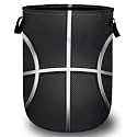 Cool Basketball Laundry Basket, Sport Ball Laundry Hamper Collapsible Oxford Cloth with Handle Clothes Storage Bin for Bathroom Laundry Room Bedroom 15.7 X 20 Inch