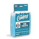 Cool Coolers by Fit & Fresh Slim Ice Packs, Quick Freeze Reusable Ice Packs for Lunch Boxes & Coolers, Long-Lasting, Space Saving Lunch Ice Packs, Blue, 4Pk