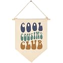 Cool Cousin Club-Baby Flag Gift Shower-Flag Wall Decor Gift for Baby Girls Boys Kids-Canvas Hanging Pennant Banner Pennant Wall Sign Gift for Nursery Baby Room Playroom Bedroom