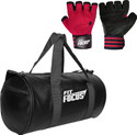 COOL INDIANS (Expandable) Combo set of Gym bag Polyester and high qualtiy Gloves Free Size Gym Duffel Bag