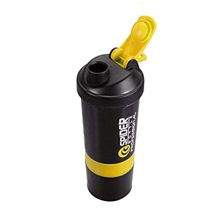 shaker bottle for gymbpa-free and 100 leak-proof protein shaker bottle with 2 extra storage compartment 500ml shaker yellow