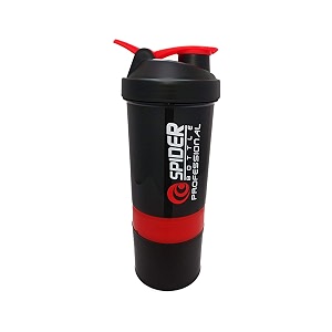shaker bottle for gymbpa-free and 100 leak-proof protein shaker bottle with 2 extra storage compartment 500ml shaker red