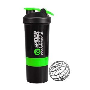 shaker bottle for gymbpa-free and 100 leak-proof protein shaker bottle with 2 extra storage compartment 500ml shaker green