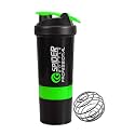 SHAKER BOTTLE FOR GYM|BPA-FREE AND 100% LEAK-PROOF PROTEIN SHAKER BOTTLE WITH 2 EXTRA STORAGE COMPARTMENT (500ML SHAKER) (GREEN)