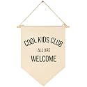 Cool Kids Club All are Welcom Banner for Boys Girls Kids-Canvas Hanging Flag Banner Pennant Wall Decor for Nursery Homeschool Baby Room Playroom Reading Room Bedroom-Baby Present Shower