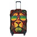 Cool Lion with DreadLocks and Sunglasses Elasticity Luggage Protection Cover Travel Scratch Resistant Suitcase Covers Medium (22-24 inch suitcase)