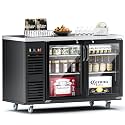 Coolake 17.3 Cu.Ft. Back Bar Cooler with 2 Glass Doors for Bar Store