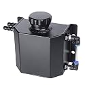 Coolant Reservoir Tank, 1L Aluminum Radiator Overflow Tank Black