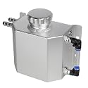 Coolant Reservoir Tank, 1L Aluminum Radiator Overflow Tank Silver