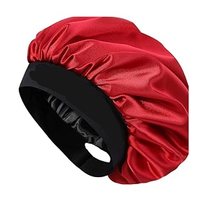coolbeds satin bonnet for hair with 3 scrunchies l silk satin bonnet for curly hair  reversible hair cap  adjustable silk hair bonnet for sleeping  satin hair wrap for women with 3 scrunchies