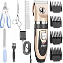 COOLBIT Pet Grooming Kit for Cats &amp; Dogs - Quiet Cordless Trimmer for Labrador, Shih Tzu, German Shepherd, Golden Retriever - Powerful, Easy-to-Use Hair Clippers for Home Pets Grooming. (Pets trimer Kit)