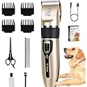 COOLBIT Pet Grooming Kit For Dogs Cats With Cordless Hair Trimmer Clippers For Labrador Shih Tzu German Shepherd Golden Retriever Low Noise Rechargeable Shaver With Adjustable Guide Combs (Cat Grooming Trimer)